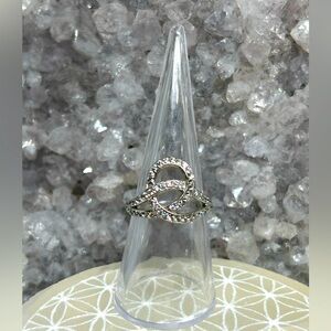 Sterling Silver CZ Knot Ring 925